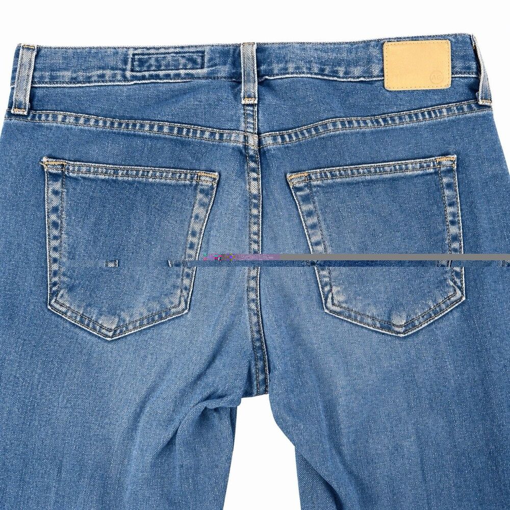 AG Ex-Boyfriend Slim Jeans Womens 28R Light Wash Raw Hem Cropped Ankle - Picture 5 of 7